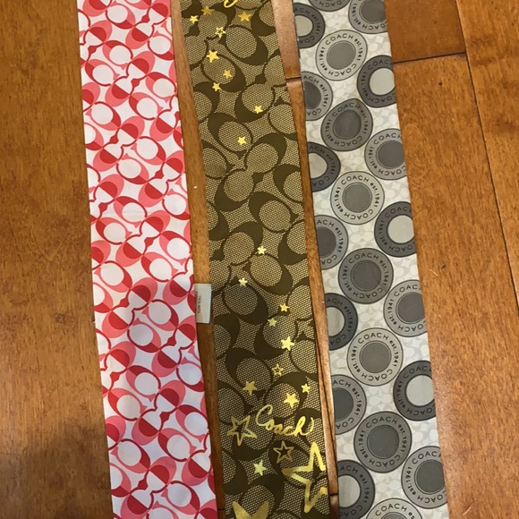 Set of 3 Coach 100% Silk Skinny Scarves - Picture 2 of 6